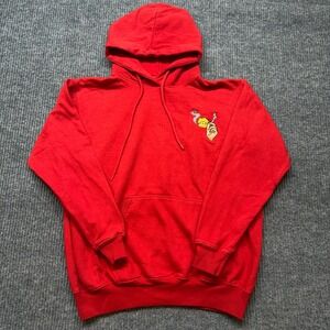 Vintage Sun Tees Hoodie Small Red Smoking Lips Embroidered 90s Pullover USA